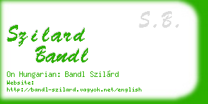 szilard bandl business card